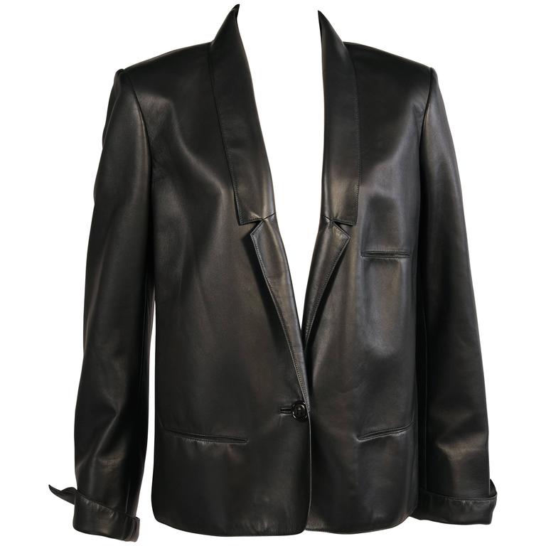 Martin Margiela for Hermes Black Lambskin Jacket circa 2000 at 1stDibs ...