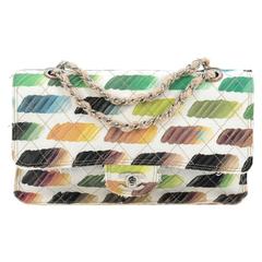 Chanel Watercolor Colorama Flap Bag Quilted Watercolor Canvas Medium