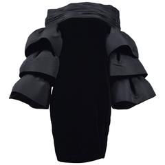 Pierre Cardin Couture Ruffle Sleeve Dress