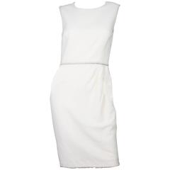 Chanel Cream Boucle Sleeveless Sheath Dress sz FR40 1