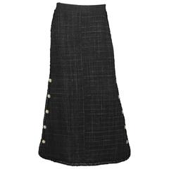 Chanel NEW '08 Blue & Navy Tweed Maxi Skirt sz FR40 rt. $5,045 10