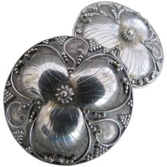 Vintage Mid Century Silver Modernist Earrings Danish