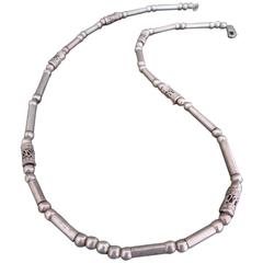 Vintage Modernist Danish Silver Necklace Choker 