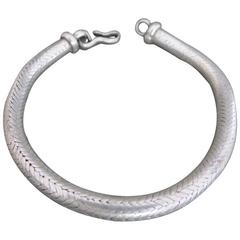 Vintage Danish Mid Century Silver Snakeskin Bracelet 