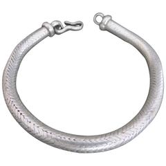 Vintage Danish Mid Century Silver Snakeskin Bracelet