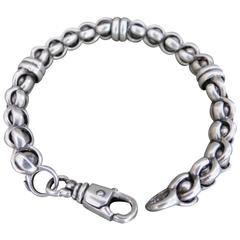 Vintage Silver Link Chain Bracelet Mid Century Danish Modernist