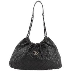 Chanel CC Elastic Shoulder Bag Quilted Glazed Caviar Small 8