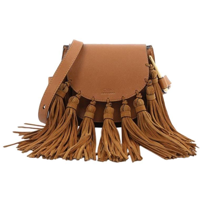 Chloe Hudson Fringe Tassel Handbag Leather Mini