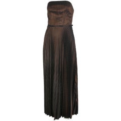 1990er Jean Paul Gaultier Gestreiftes Bustier & Plisseerock Ensemble