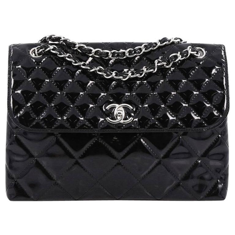 Chanel In The Business Flap Bag Quilted Patent Vinyl Maxi