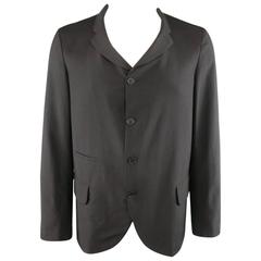 COMME des GARCONS Fall 2012 L Black Wool 4 Button Floral Jacket