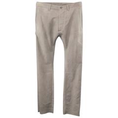 Men's POEME BOHEMIEN Size 34 Light Grey Washed Dyed Cotton Dress Pants