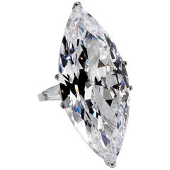 The Jackie O Faux CZ Lesotho 40 Carat Marquise D Color Diamond Ring ...