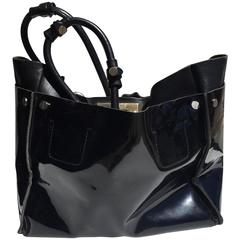 Chloe Large Black Patent Leather Cyndi Tote Bag 3