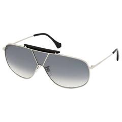Balenciaga BA0030 16B 66 Shiny Palladium / Gradient Smoke Sunglasses