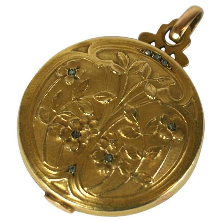 French Art Nouveau Picture and Mirror Locket at 1stDibs