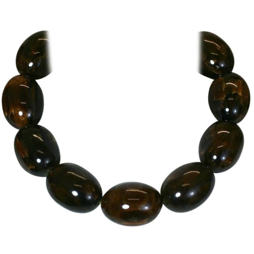 Lanvin End of Day Brown Bakelite Beads