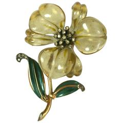 Art Deco Lucite Lily Brooch