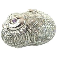 Judith Leiber Silver Rhinestone Bunny Rabbit Minaudiere 3