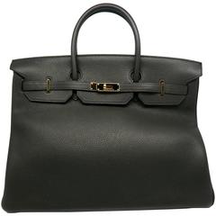 Hermes Birkin 40 Plomb Dark Gary Togo Leather GHW Top Handle Bag