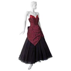 Jacques Heim Haute Couture Chantilly Lace & Tulle Evening Dress Gown 12