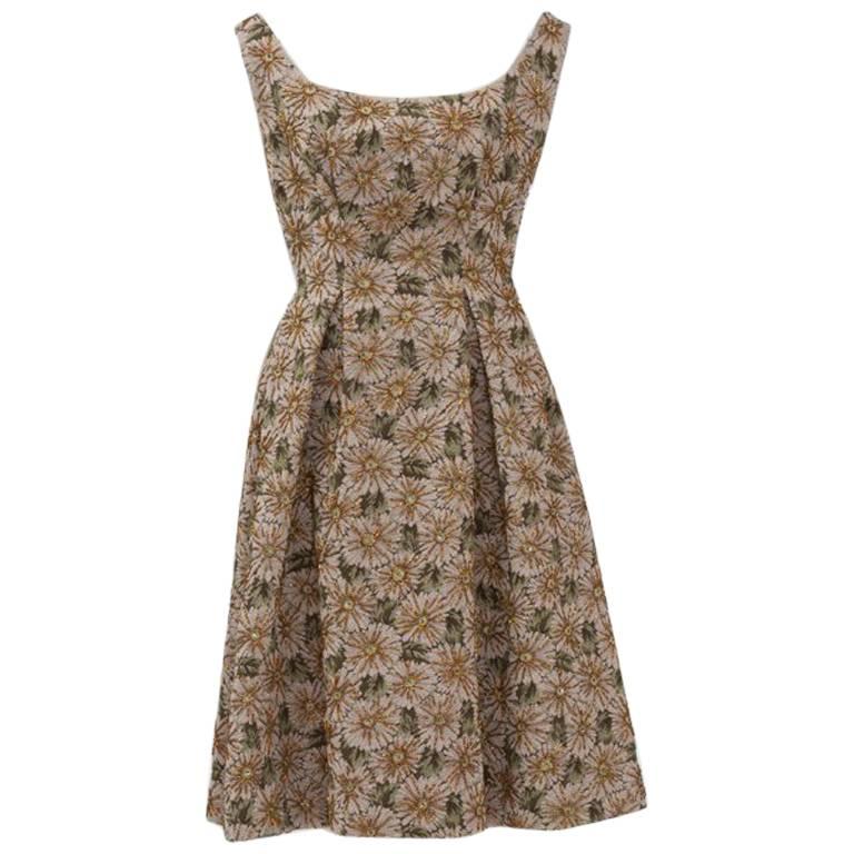 1950s Haute Couture Tapestry Beaded Dress 1950s Haute Couture Tapestry Beaded Dress