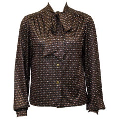 1970s Pering Pussybow Blouse