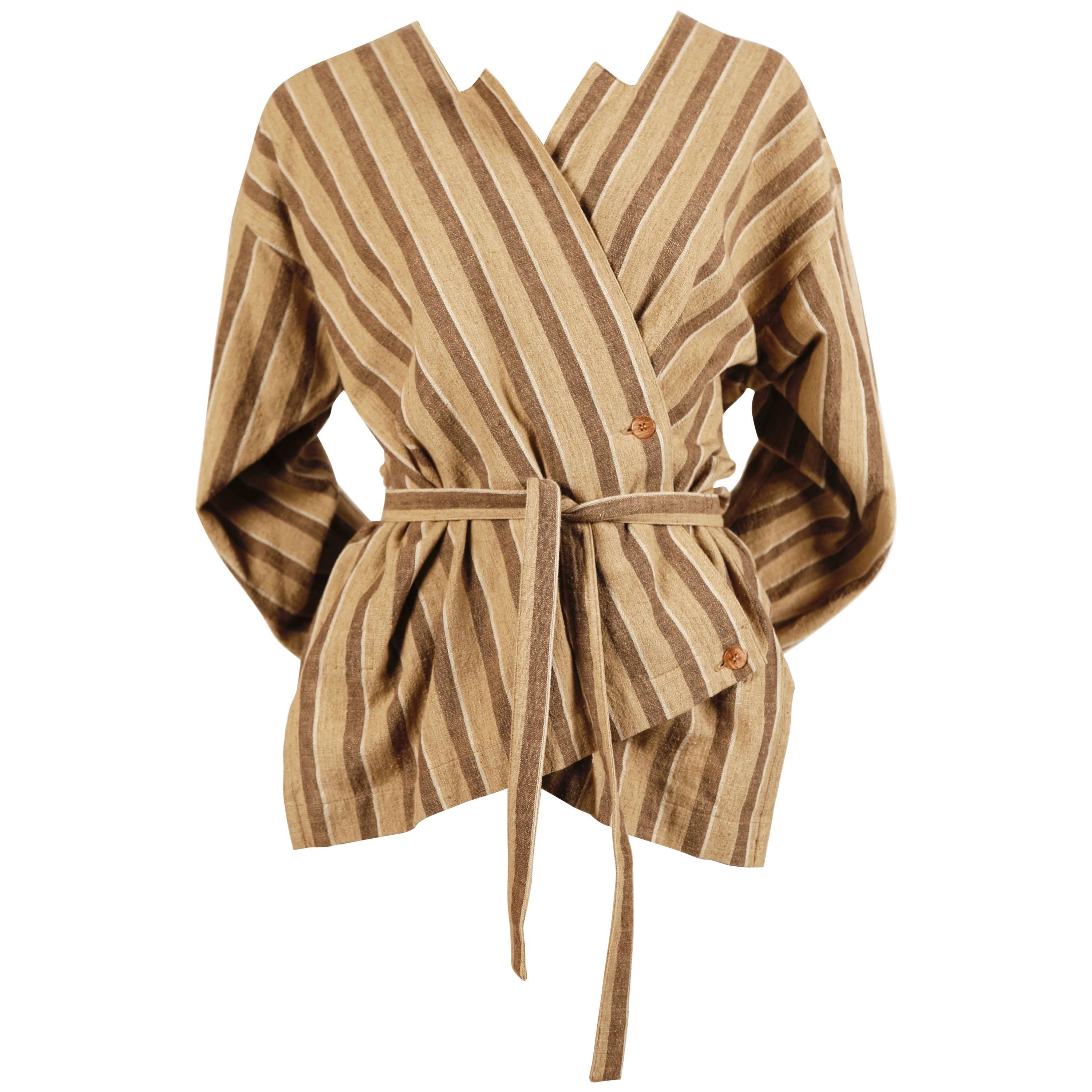 early 1980's ISSEY MIYAKE striped cotton jacket