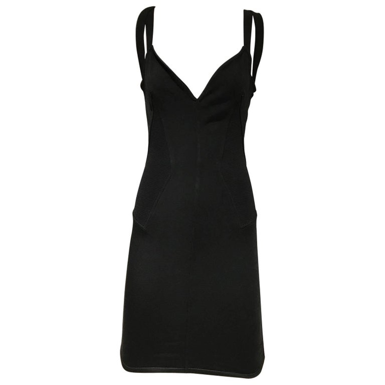 Vintage 1990s ALAIA Black Knit Dress with Criss Cross Back 90s Dress at ...