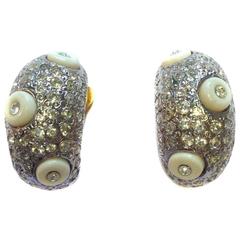 VALENTINO Vintage Ear Clips with Rhinestones 10