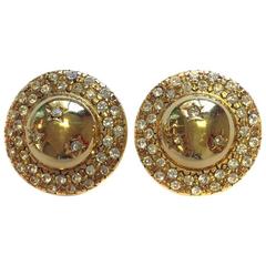 CELINE Vintage Gilt Metal Clip-on Earrings 2