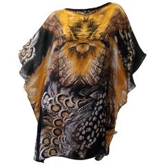 Contemporary Silk Printed Short Caftan Dress From Laleh Fayaz