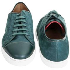 John Lobb Sneakers Blue Suede and Leather 4