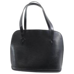 Vintage Louis Vuitton Lussac Bag in Epi Black Leather