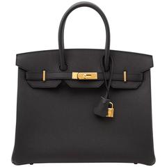 Hermes Birkin 35 Epsom Noir GHW 8