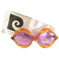 New Vintage Pierre Cardin Kiss Tortoise Rose Lenses Small C18 1960's Sunglasses
