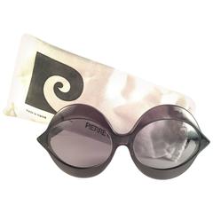 New Vintage Pierre Cardin Kiss Black Grey Lenses C18 1960's Sunglasses