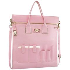 New VERSACE POWDER PINK LEATHER ORGANIZER BAG 11