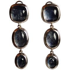 Goossens Paris Triple Drop Tinted Rock Crystal Clip Earrings 1