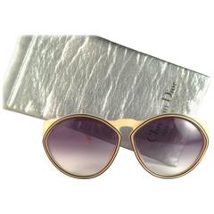 New Vintage Christian Dior 2156 70 Beige Blue Accents Optyl Germany Sunglasses 11