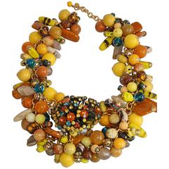 Francoise Montague Vintage Glass Bead and Swarovski Crystal Statement Necklace 8