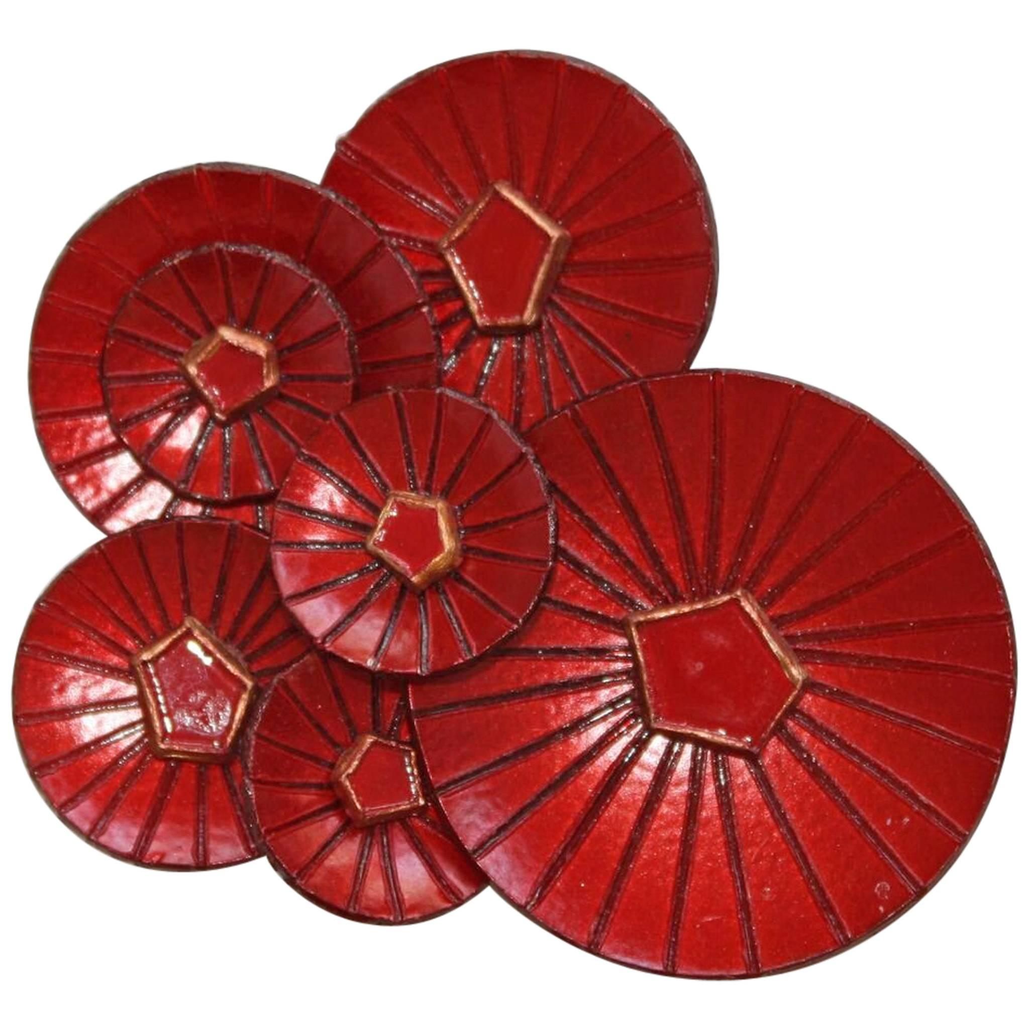 Cilea Red Resin Kyoto Pin