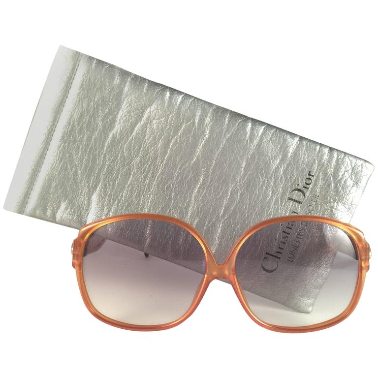 New Vintage Christian Dior 2098 40 Oversized Amber Optyl Sunglasses