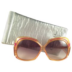 New Vintage Christian Dior 2044 30 Oversized Amber Optyl Sunglasses Germany