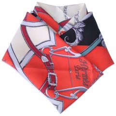 Hermes Silk Scarf Instruction Du Roy Orange Black Beige 90 cm