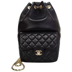 Chanel Black Lambskin Leather Small Paris In Seoul Backpack Bag