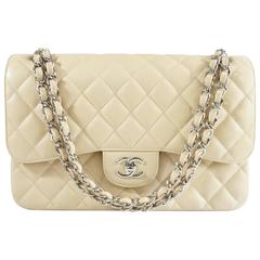 Chanel Beige Caviar Jumbo Classic Double Flap Handbag - 2015 8