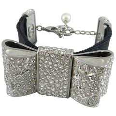 Chanel 13B Rhinestone Jewelled Bow Bracelet 