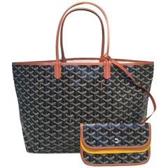 Goyard St Louis PM Tote in Black and Brown 12