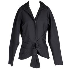 Jean Paul Gaultier Black Nylon Jacket with Front Twist Knot 8